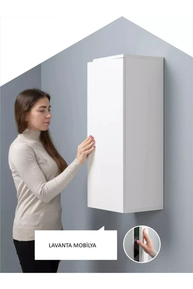 Lavanta Mobilya İmalat AMUR MDF BEYAZ ÇOK AMAÇLI BANYO DOLABI