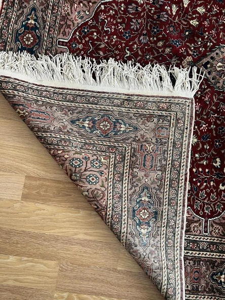 193x293 cm Büyük Boy Türk El Dokuma Halı, Kırmızı Renkli Çiçek Desenli, Harika Ev ve Ofis Dekoru - 10