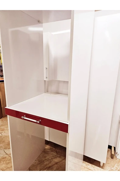 Lavanta Mobilya İmalat Mdf Hıgh Gloss Dicle Kırmızı Çamaşır Makinesi Ve Kurutma Makinesi Dolabı - 4