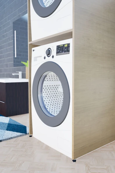 Lavanta Mobilya İmalat Mdf Altun Safir Meşe Çamaşır Makinesi Ve Kurutma Makinesi Dolabı - 6