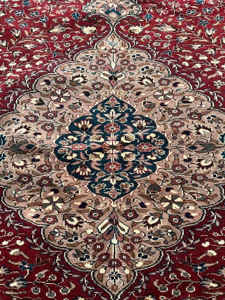 193x293 cm Büyük Boy Türk El Dokuma Halı, Kırmızı Renkli Çiçek Desenli, Harika Ev ve Ofis Dekoru - 7