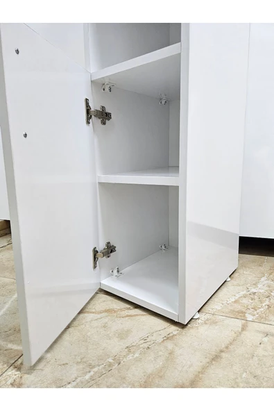 Lavanta Mobilya İmalat POSOF MDF BEYAZ SALON DOLABI - KİTAPLIK - VİTRİN (1. Sınıf MDF) - 6