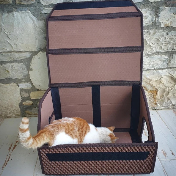 Bod Dış Mekan Yağmura Ve Soğuğa Dayanıklı Eva Kedi Evi Yuvası Kahve - 2