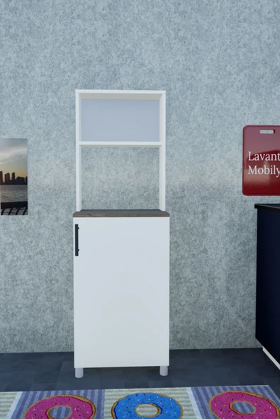 Lavanta Mobilya İmalat AMAZON MDF KAHVE KÖŞESİ DOLABI (BEYAZ ve SEFİR MEŞE) - 3