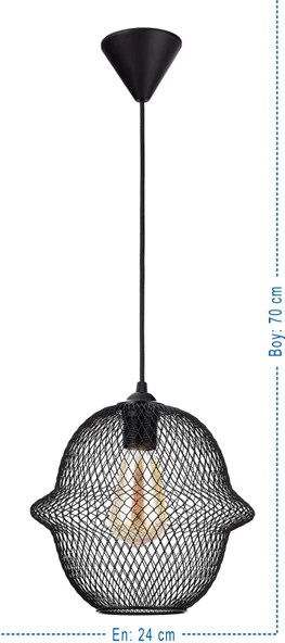 MODERN METAL AVİZE TEKLİ SARKIT / E27
