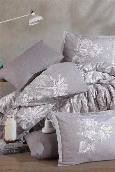 Clasy Ranforce Nevresim Takımı Çift Kişilik Nera V1 Lila - Resim 2