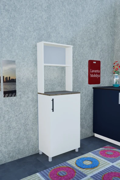 Lavanta Mobilya İmalat AMAZON MDF KAHVE KÖŞESİ DOLABI (BEYAZ ve SEFİR MEŞE) - 4