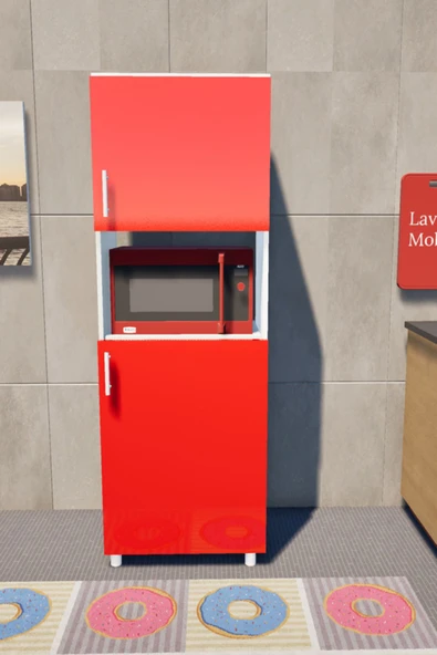 Lavanta Mobilya İmalat İDİL MDF KIRMIZI ÇOK AMAÇLI MUTFAK DOLABI (MİKRODALGA FIRIN DOLABI %100 MDF) - 3