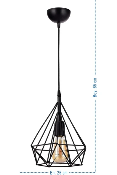 MODERN METAL AVİZE TEKLİ SARKIT / E27 - Resim 2