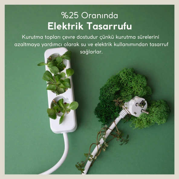 Reyo Çamaşır Yün Kurutma Topu Doğal Yumuşatıcı, Kurutma Makinesi Için Büyük 6 Adet Yün Top Bez Çantalı - 8