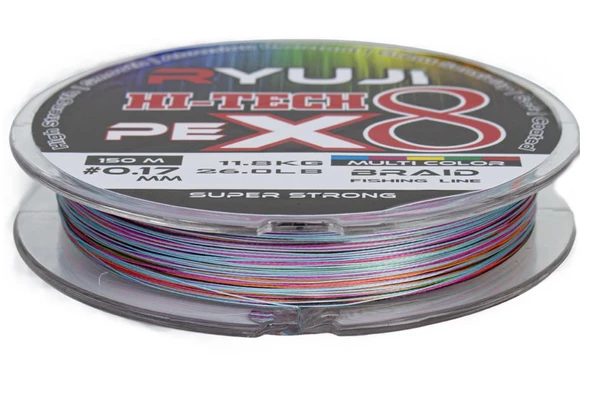 Ryuji Hi-Tech X8 150m 0.08 mm Multi Color İp Misina - 3