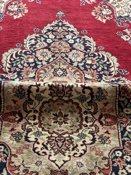 176x299 cm Büyük Boy Kırmızı Renk Halı, Yıkanabilir El Dokuma Nostaljik Halı, Canlı Renkli Şık Ev & Ofis Halısı - 4