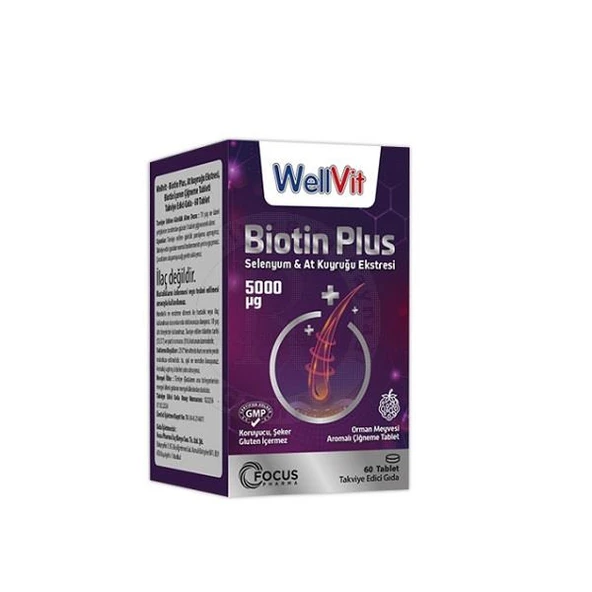 Wellvit Biotin Plus 60 Tablet ürün görseli