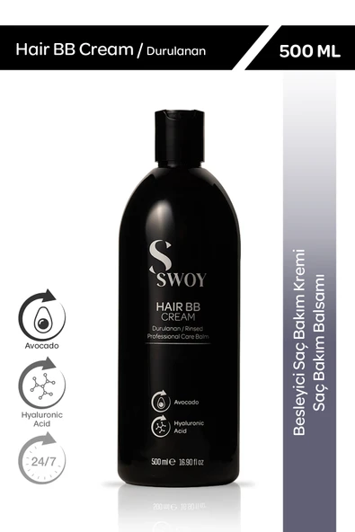 Swoy Hair BB Cream - Durulanan Besleyici Saç Bakım Kremi 500 ml