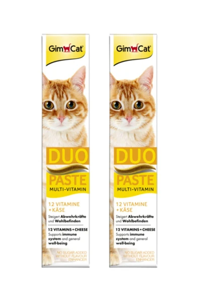 Gimcat Multi-vitamin Duo Paste Peynirli Kedi Macunu 50 gr X 2 Adet = 100 gr