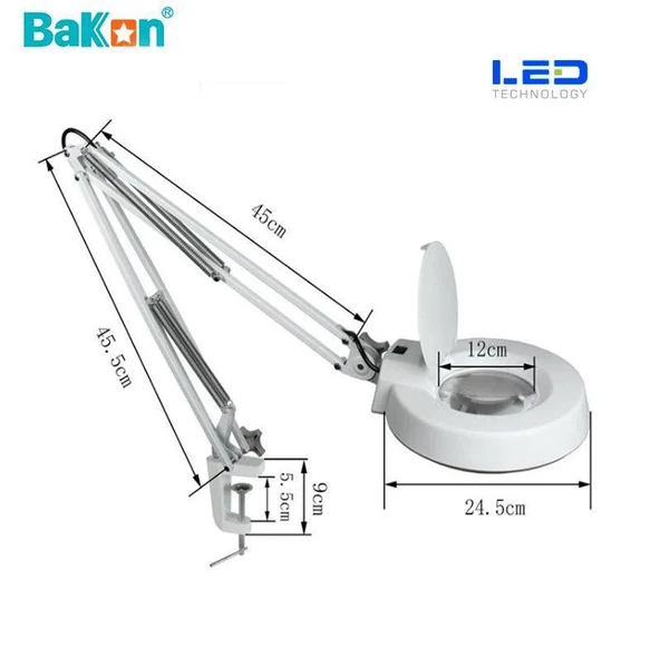 Bakon BK500C-3X 15w Led Akrobat Büyüteç 127 mm 3 Diopter Mercek ( Loop ) - 2