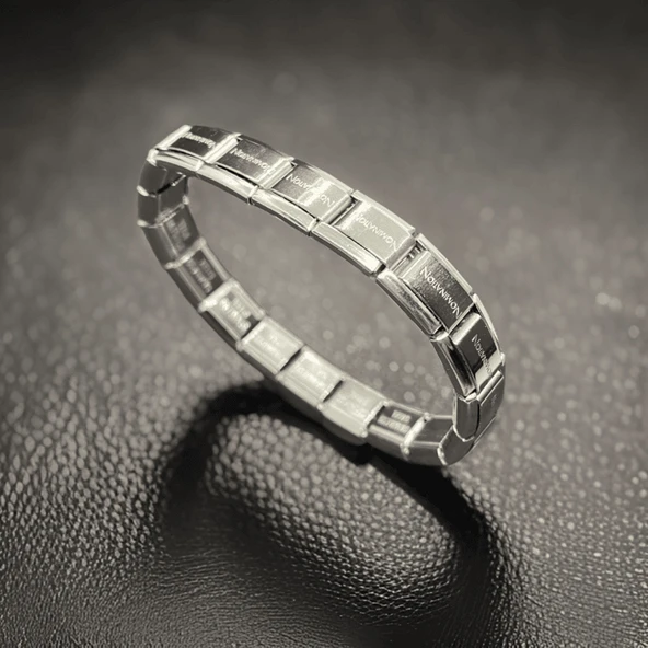 Gümüş Renk Şık ve Parlak Nomination Model Antialerjik 316L İtalyan Çelik Bileklik ürün görseli 1