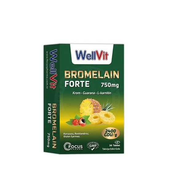 Wellvit Bromelain Forte 30 Tablet