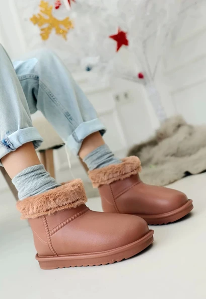 Mordi Taba Oval Burunlu Su Geçirmez İçi Kürklü  Bot - Resim 2