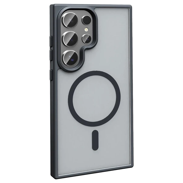 Galaxy S25 Ultra Uyumlu Kılıf Magsafe Şarj Özellikli Mat Arka Yüzey Sio Kapak - Resim 4
