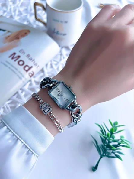 Daniel Klein Çelik Kordon 3 Atm Suya Dayanıklı Özel Tasarım Kadın Kol Saat+Bileklik VS.BLKT.0120 - Resim 2