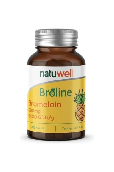 Natuwell Broline Bromelain İçeren Takviye Edici Gıda 500 mg 30 Kapsül