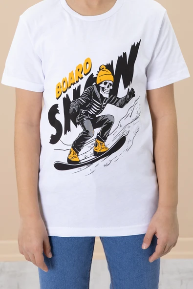 Mavi Gömlek ve Baskılı Tişörtlü Erkek Çocuk 2li Takım 19991 - 5