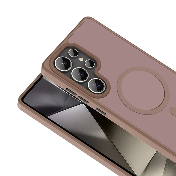 Galaxy S25 Ultra Uyumlu Kılıf Magsafe Şarj Özellikli Mat Arka Yüzey Sio Kapak - Resim 9