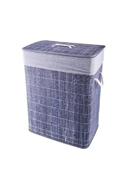 BAMBUM LİNEN DİKDÖRTGEN ÇAMAŞIR SEPETİ GRİ H5770 - 2