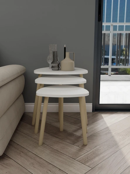 MM 3lü Üçgen Zigon Sehpa Byz-Byz 480*430*520 - 4