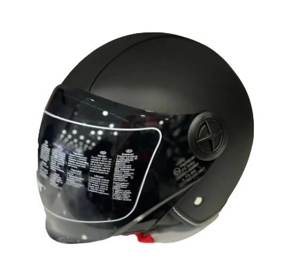 FX-101 Deri Kaplama Siyah Açık Kask