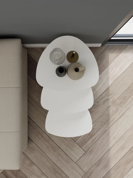 MM 3lü Üçgen Zigon Sehpa Byz-Byz 480*430*520 - 2