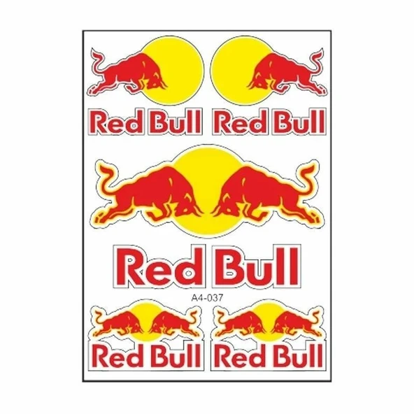 A4 Sticker 037 Tek Paket Çoklu Sticker - Redbull