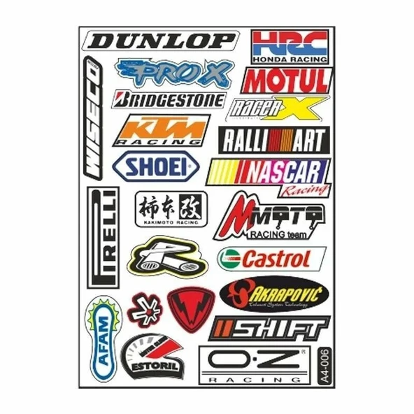 A4 Sticker 006 Tek Paket Çoklu Sticker