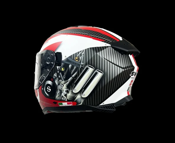 Sway SW 865 ENGINE RED-WHİTE GÜNEŞ VİZÖRLÜ FULL FACE - 2