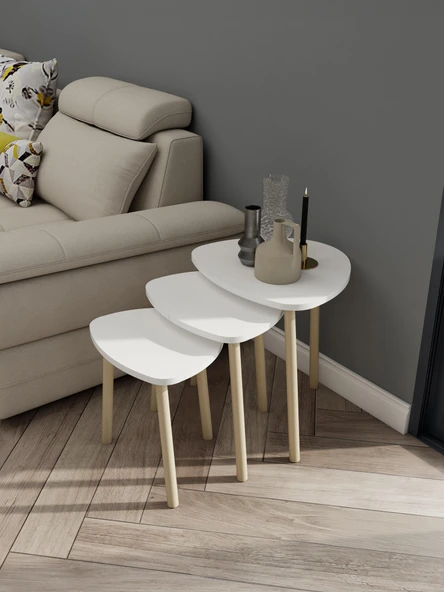 MM 3lü Üçgen Zigon Sehpa Byz-Byz 480*430*520 - 3