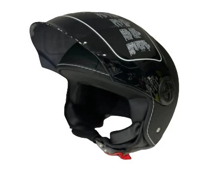 FX-101 Deri Kaplama Siyah Açık Kask - 2