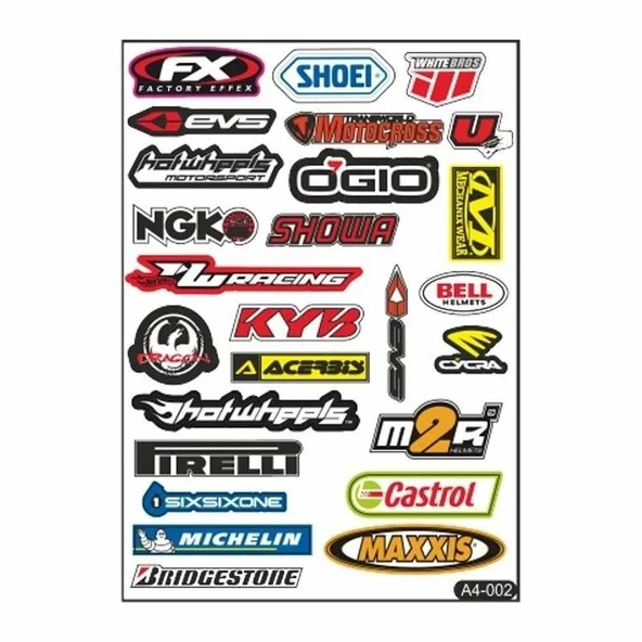 A4 Sticker 002 Tek Paket Çoklu Sticker