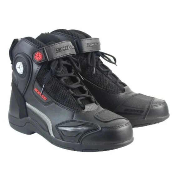 Scoyco Mt015 Korumalı Yazlık Siyah Kısa Motosiklet Botu - Resim 2