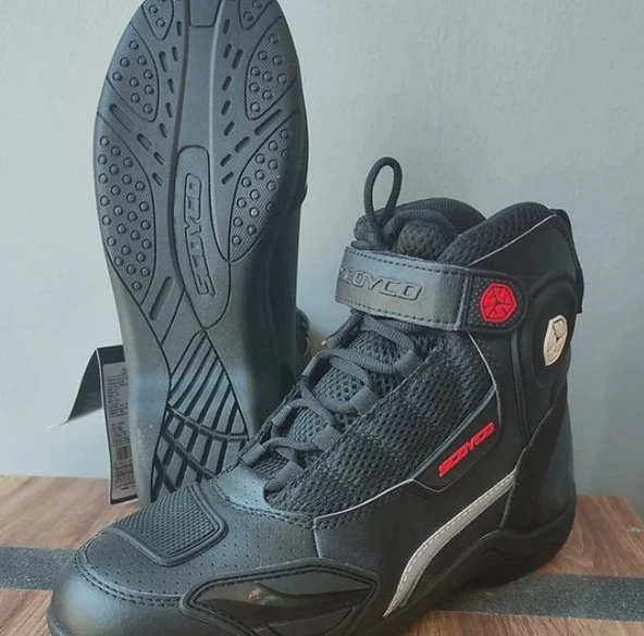 Scoyco Mt015 Korumalı Yazlık Siyah Kısa Motosiklet Botu - Resim 4