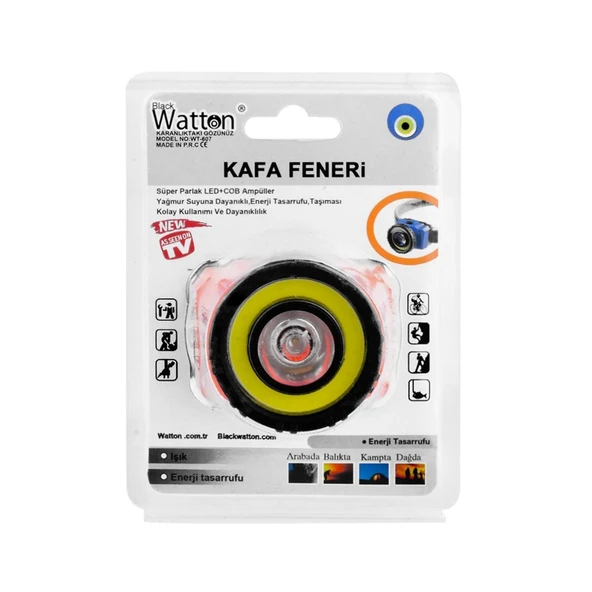 Black Watton COB+3W Lümen Ledli Kafa Feneri - 12
