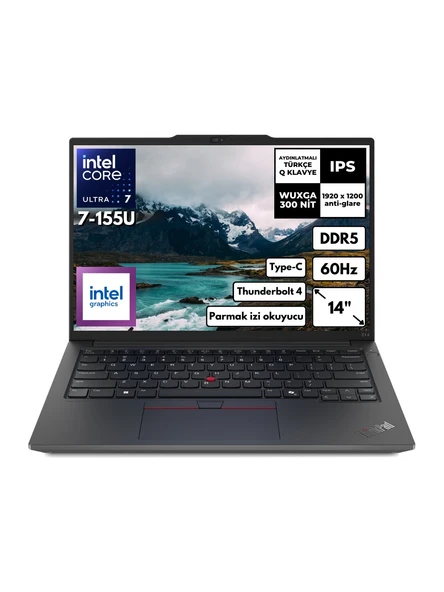 LENOVO Thinkpad E14 G6 Ultra 7-155U 40 Gb Ram 512 Gb Ssd 14" Windows 11 Pro 21M8Salr27 Kt23