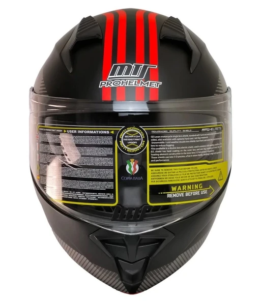 MTS 966 Wx20 Red Çene Açılır Mat Siyah-kırmızı Kask - 3