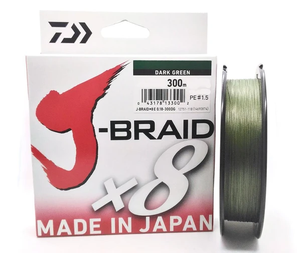 Daiwa J-Braid X8 Dark Green Olta Misinası 300Mt - 2