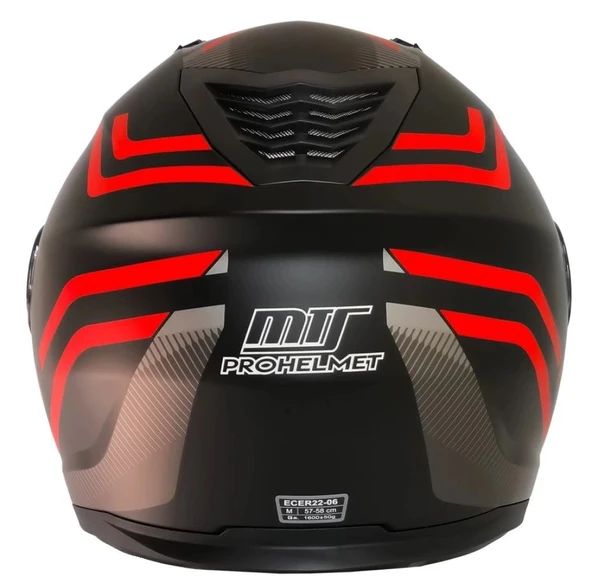 MTS 966 Wx20 Red Çene Açılır Mat Siyah-kırmızı Kask - 4