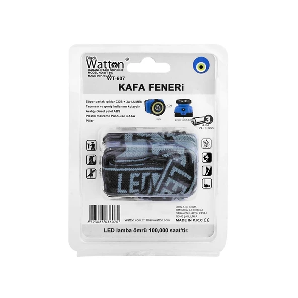 Black Watton COB+3W Lümen Ledli Kafa Feneri - 8