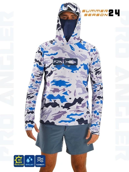 Fujin Pro Angler S24 Buff & Hoodi Natural Blue Camo - 2
