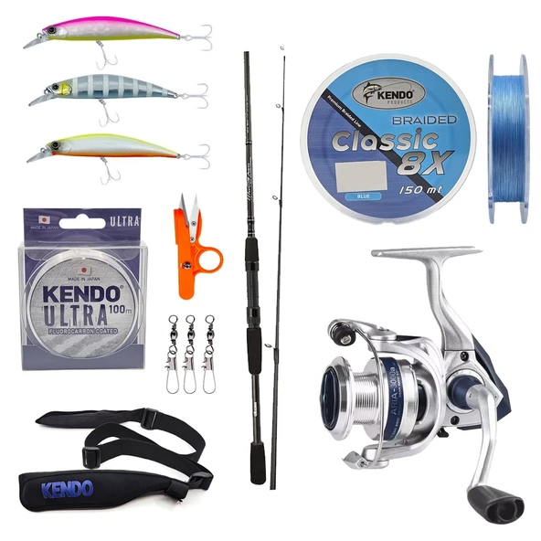YekOutdoor Spin Olta Seti Okuma Wave Power 8'0 2.44 cm 15-40 gr 2 Parça Spin Kamışı&Okuma ARIA-C4000a Olta Makinesi