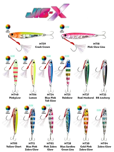 Fujin Jig-X Jigging Jig Yem  Blue Pink Zebra Glow 20 Gr - Resim 3