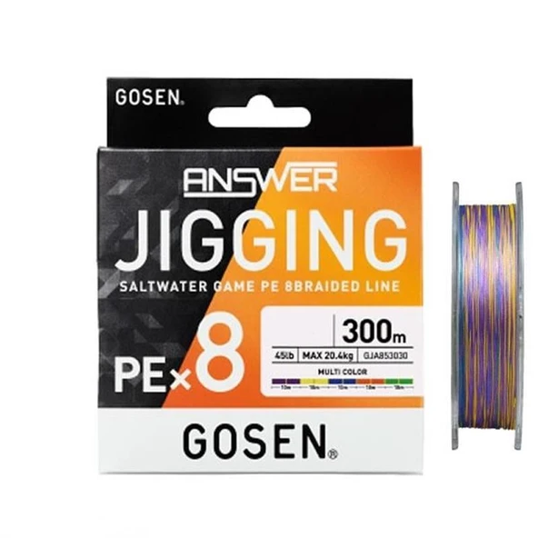 Gosen Jigging Answer PE 8 Örgü Jig ve Tai Rubber İpi MultiColor 300mt